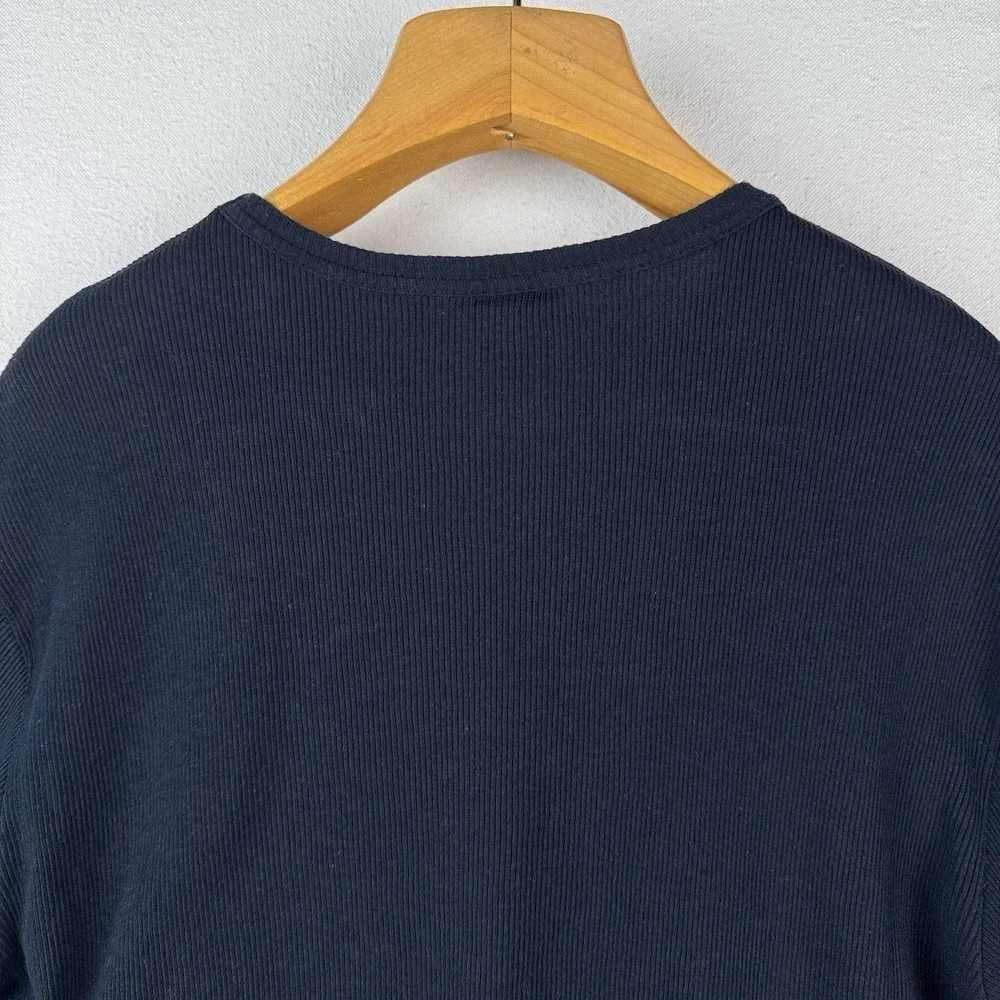 Ralph Lauren Polo Jeans Co Navy Men's Large‎ 67 Blue Ribbed Short Sleeve Shirt